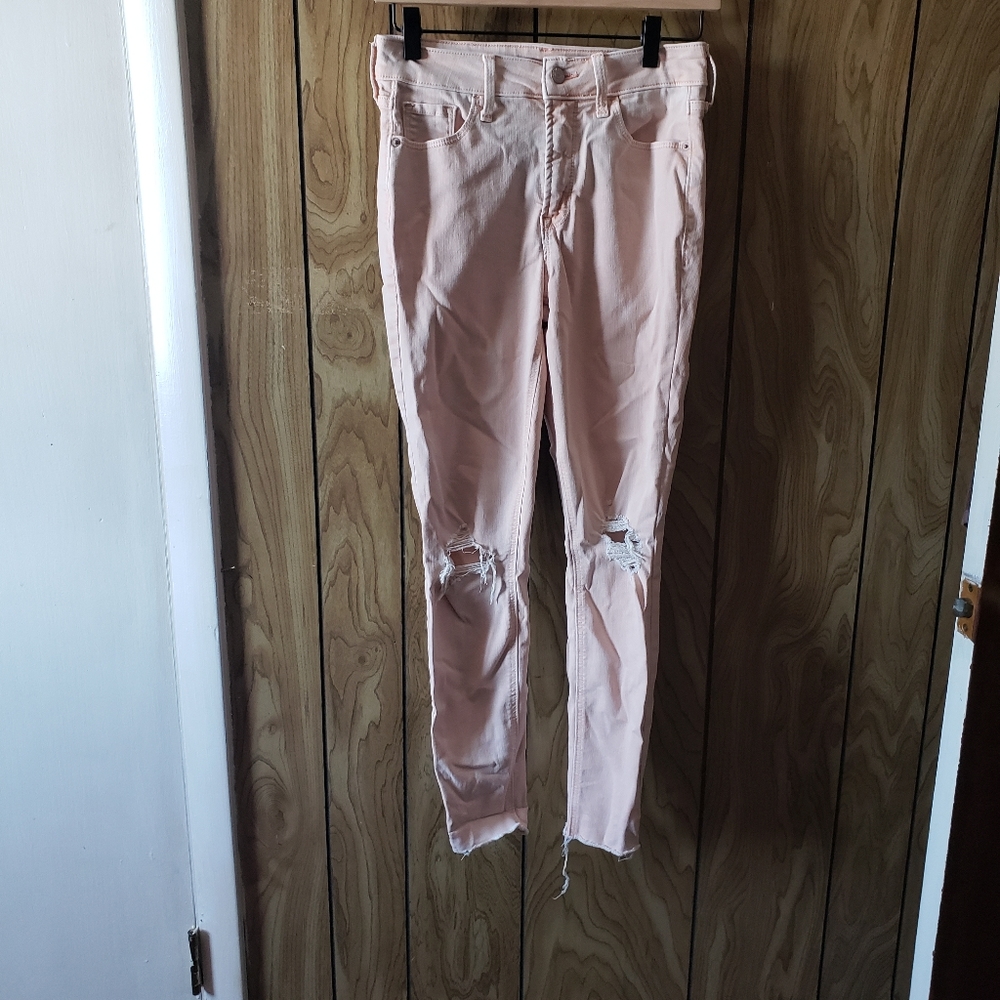 Light pink skinny jeans